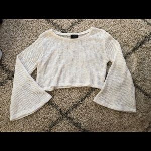 Cropped bell sleeve sweater